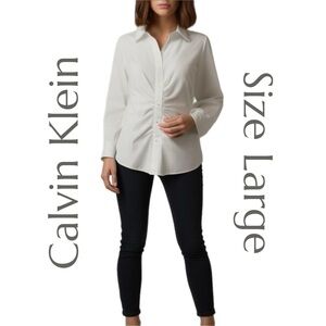 Calvin Kline - Ruched Blouse - Size Large